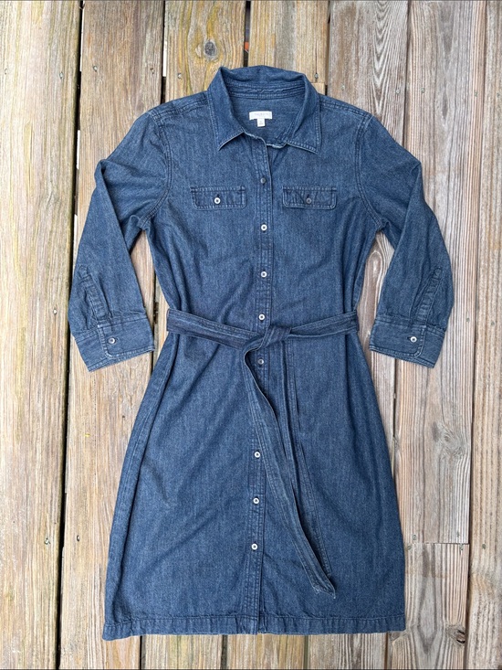 Talbots Dresses & Skirts - TALBOTS | Blue Denim Utility Preppy Casual Office Belted Shirt Dress | Size 6